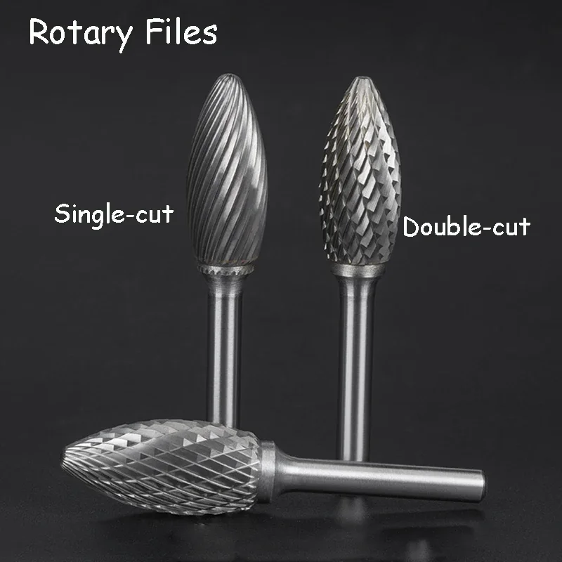 

Rotary File 6mm~16mm Diameter Carbide Tungsten 6mm Shank Carbide Milling Cutter Metal Grinding Head H-Torch Shape