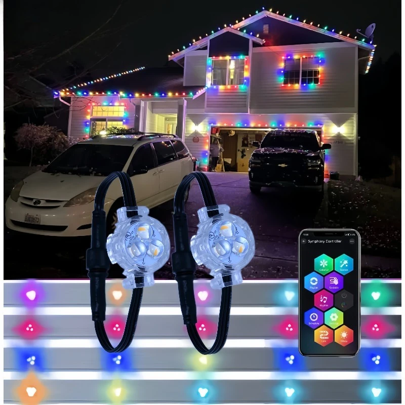 High quality permanent Christmas light bar Waterproof point lamp Aluminum light rail for eaves and house decoration