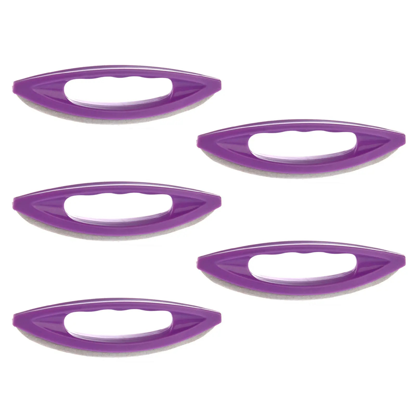 

5Pcs Nail Art Wax Brush Set Purple Plastic Construction Easy Grip for Natural Artificial Nails Buffing Polishing Shine