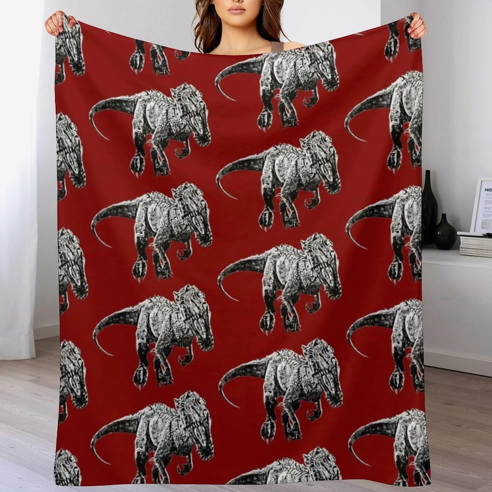 I-Rex Throw Blanket Shaggy Furry Soft Blanket for Bedroom Living Room