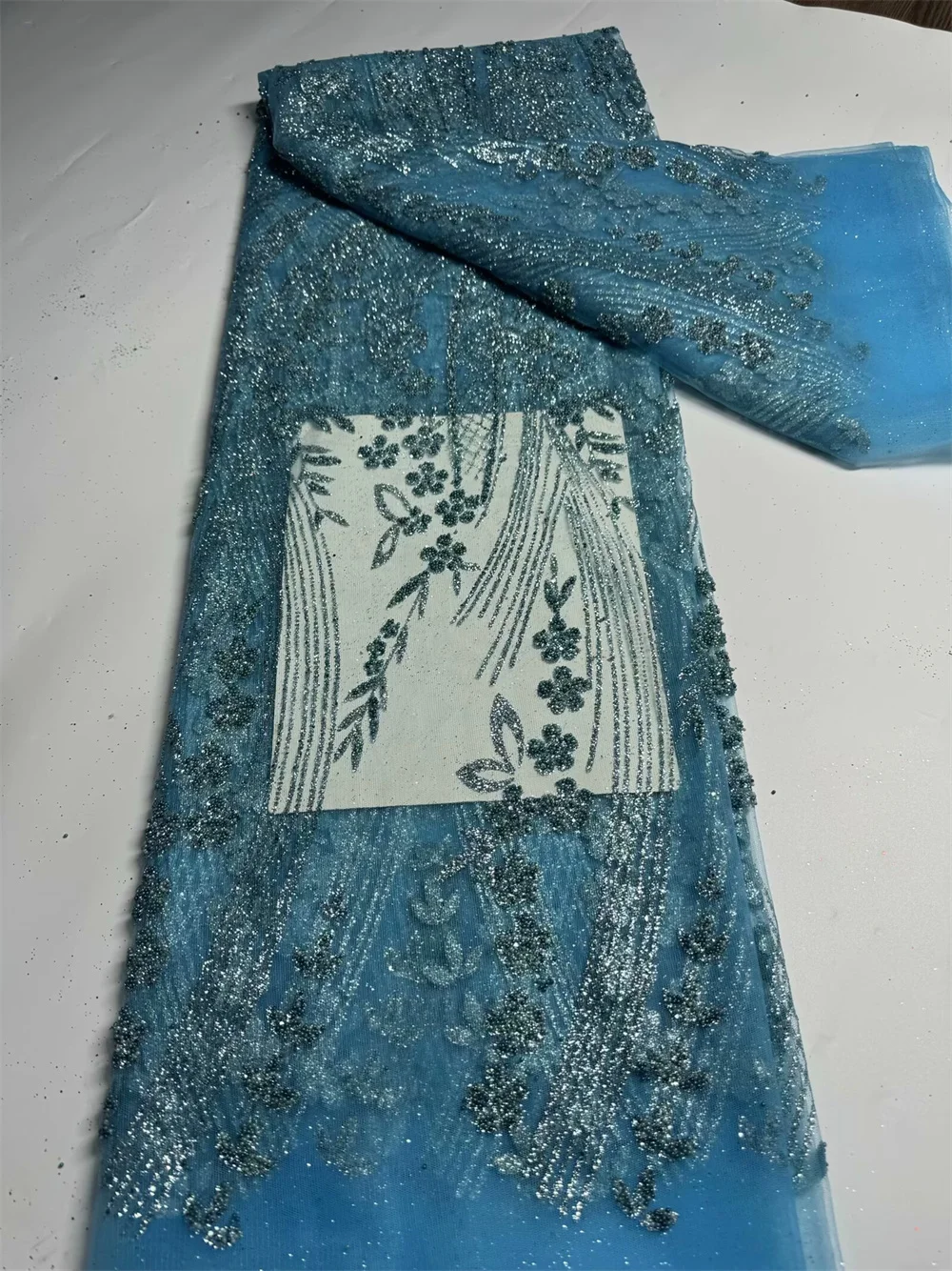 

African French Lace With Sequins for Women, Embroidered Tulle, High Quality Net Lace Fabric
