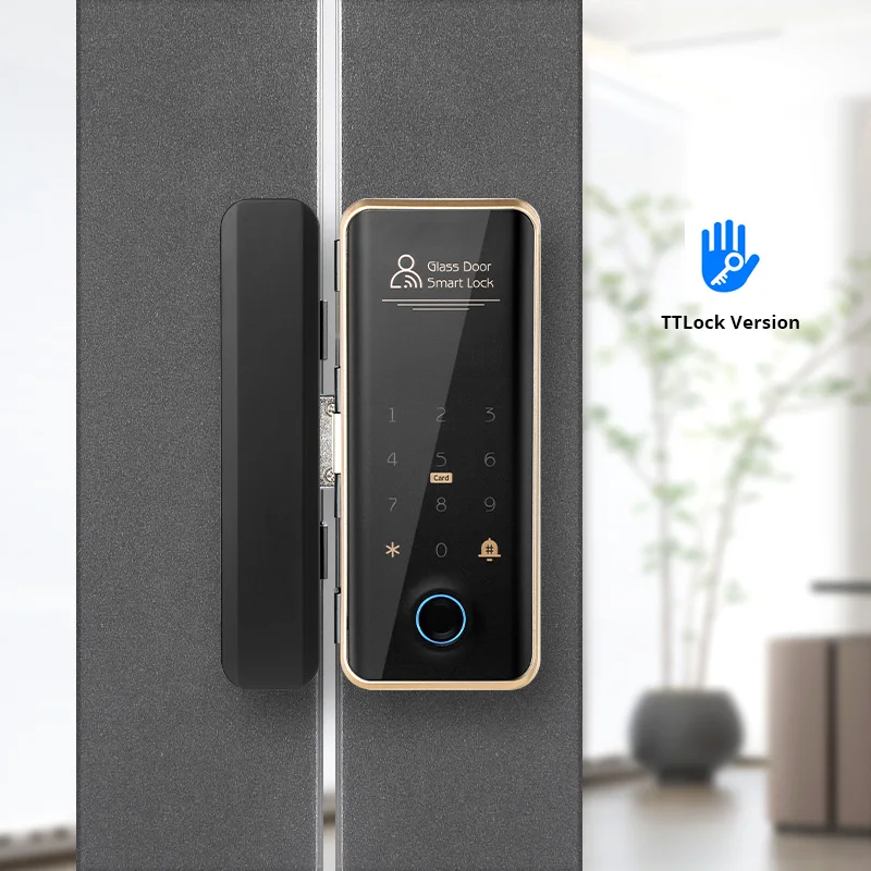 TTLOCK Smart Lock for Glass Door Bluetooth App Fingerprint Password Card Code Electronic Door Lock with Doorbell Sliding Door