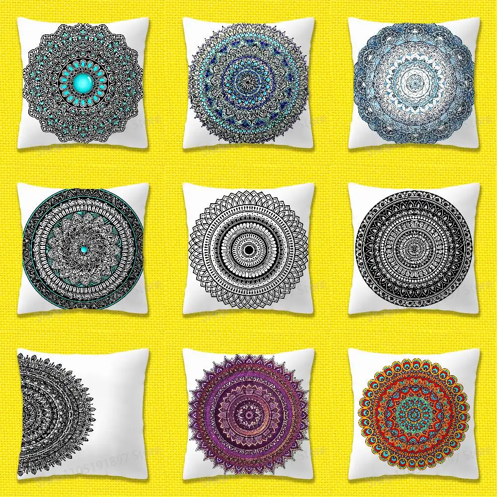 

Totem Mandala ART Throw Pillow Case For 45x45cm 40x40cm 30x30cm 50x50cm 55x55cm Square Home Pillowcase Case