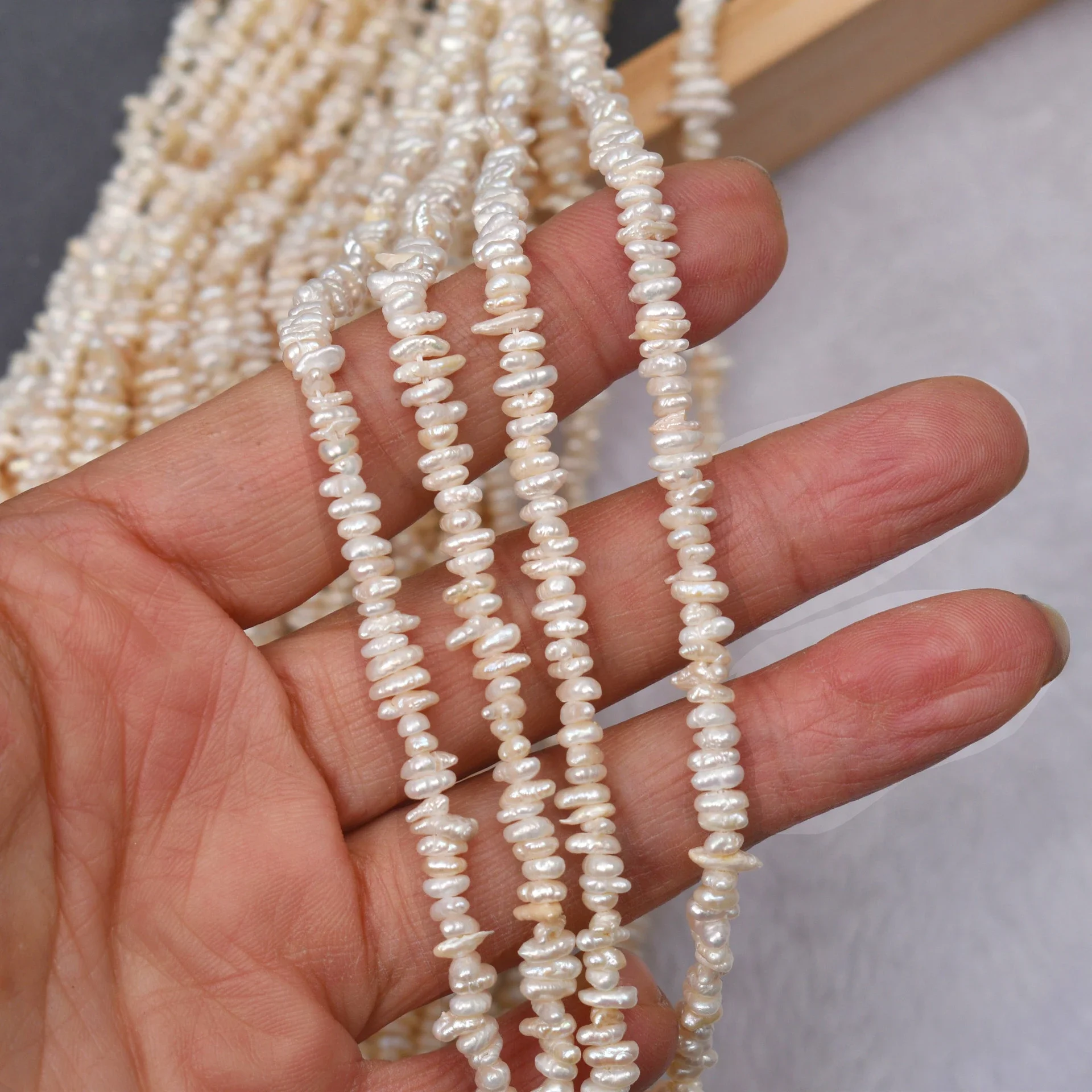3-4mm AAA Small Sparkle Beautiful Natural Freshwater White Pearl Irregular Bead Jewelry Make DIY Necklace Bracelet Accessories