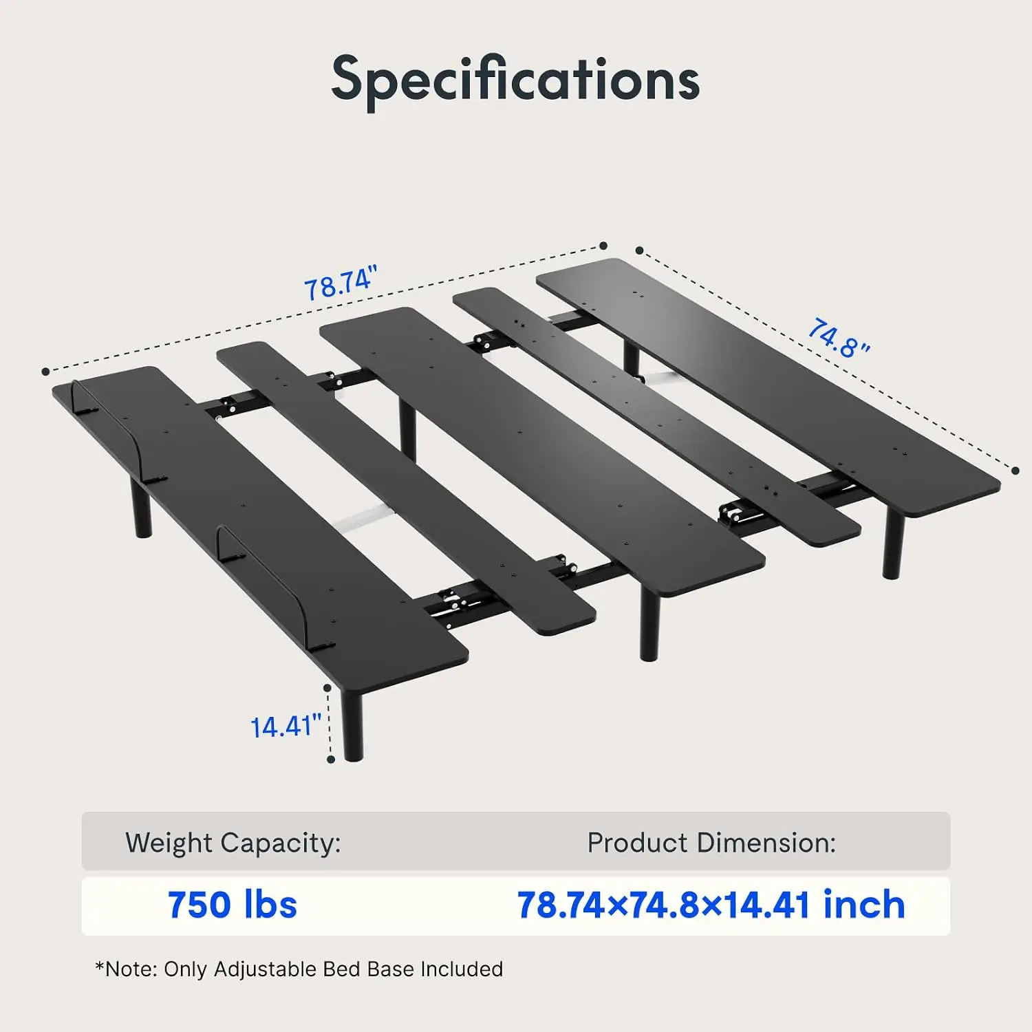 King Adjustable Bed Base Zero Clearance & Gravity Position, Customized