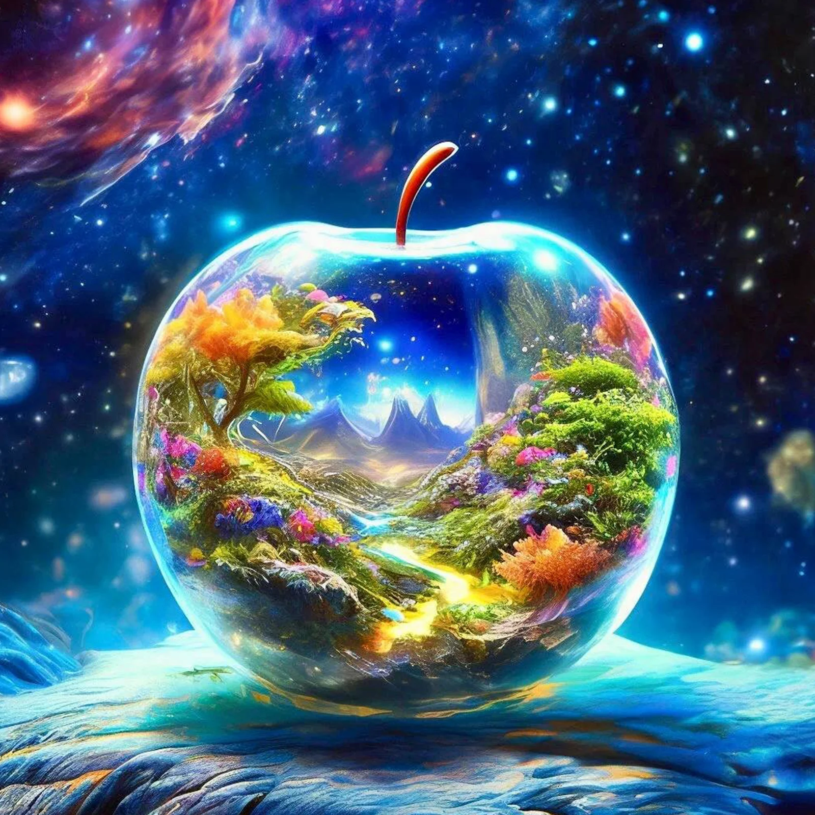 

1 piece of Apple pattern diamond painting kit, DIY adult full diamond painting kit, used for home decoration, frameless art craf