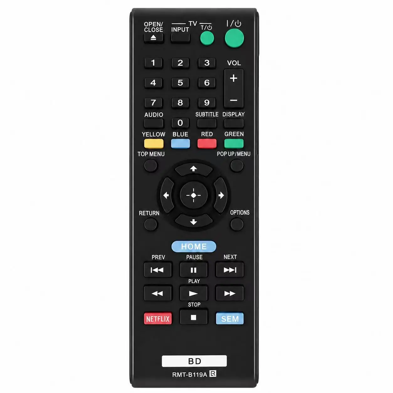 RMT‑B119A Replacement Remote Control For Sony BDP DVD Player BX510 S5100 BX59 S390 S3100 Direct Use Without Setup