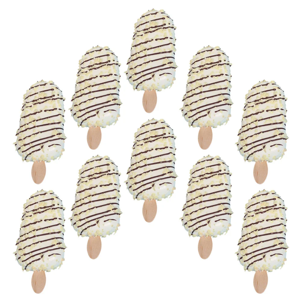 Simulation de modèle de crème glacée artificielle, faux aliments Popsicle, accessoires photo en PVC, 10 pièces