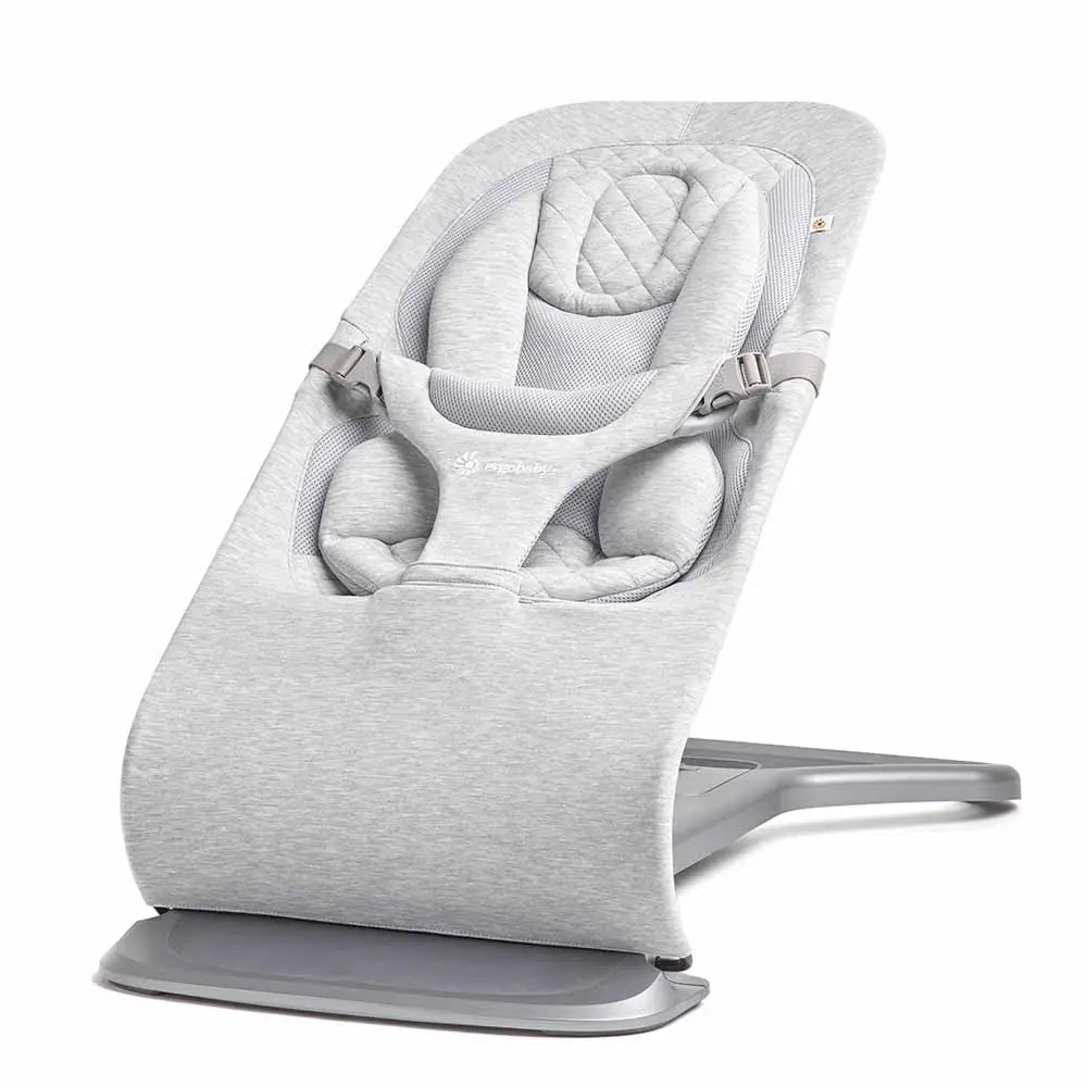 3-in-1 Bouncer, Adjustable Multi Position Baby Bouncer Seat, Fits Newborn to Toddler, Light Grey