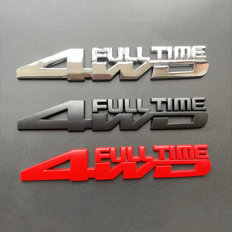 3D Metal Car Badge Fender Trunk Full Time 4WD Logo Sticker Emblem For Jeep Compass Grand Cherokee Honda Kia Toyota Accessories