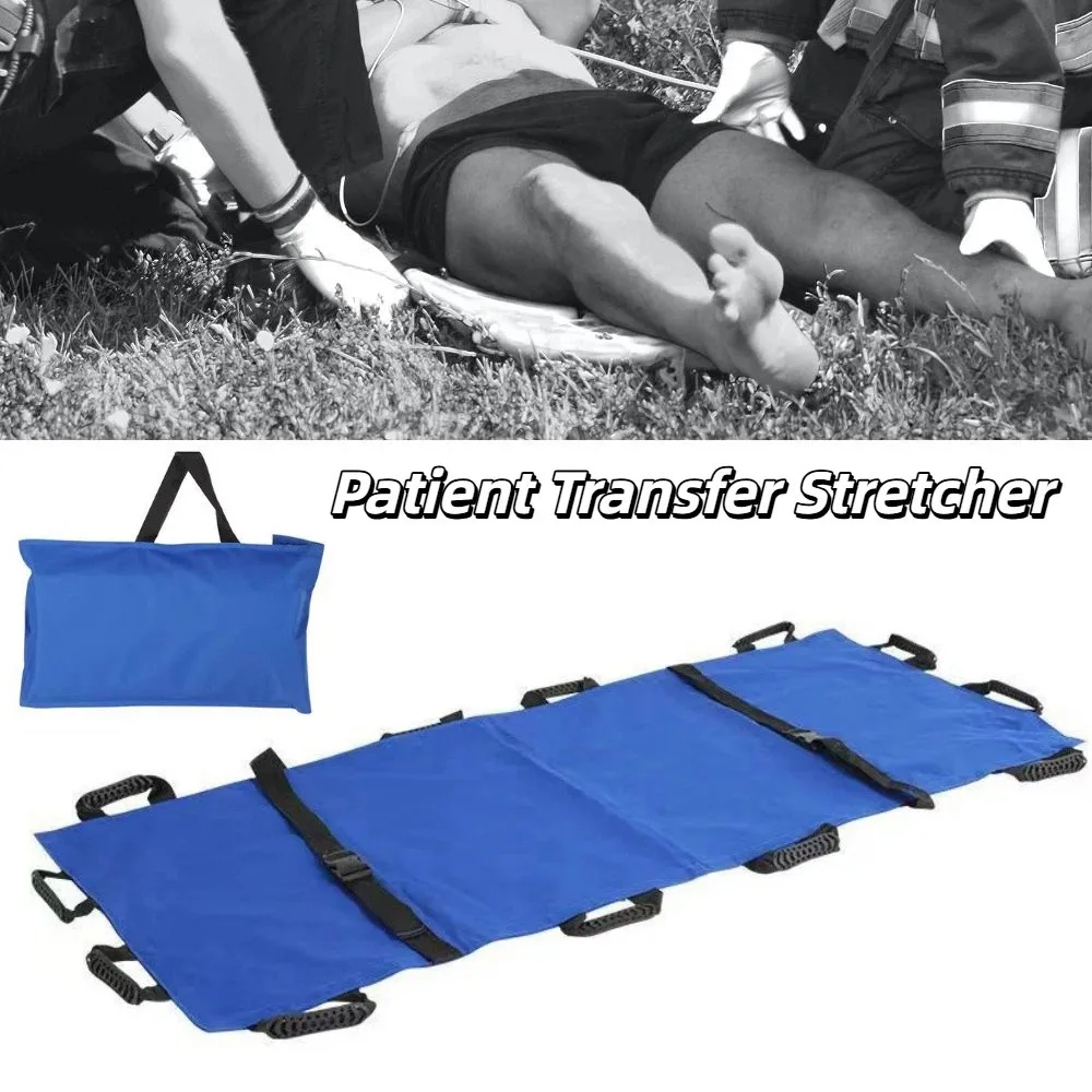 Waterproof Patient Positioning Sheet Nylon Material 12 Handles Foldable Transport Stretcher Wear-resistant Reinforcement Strap