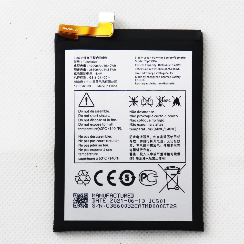 Original TLp038DA 4000mAh Battery for Alcatel TLp038DA Batteries