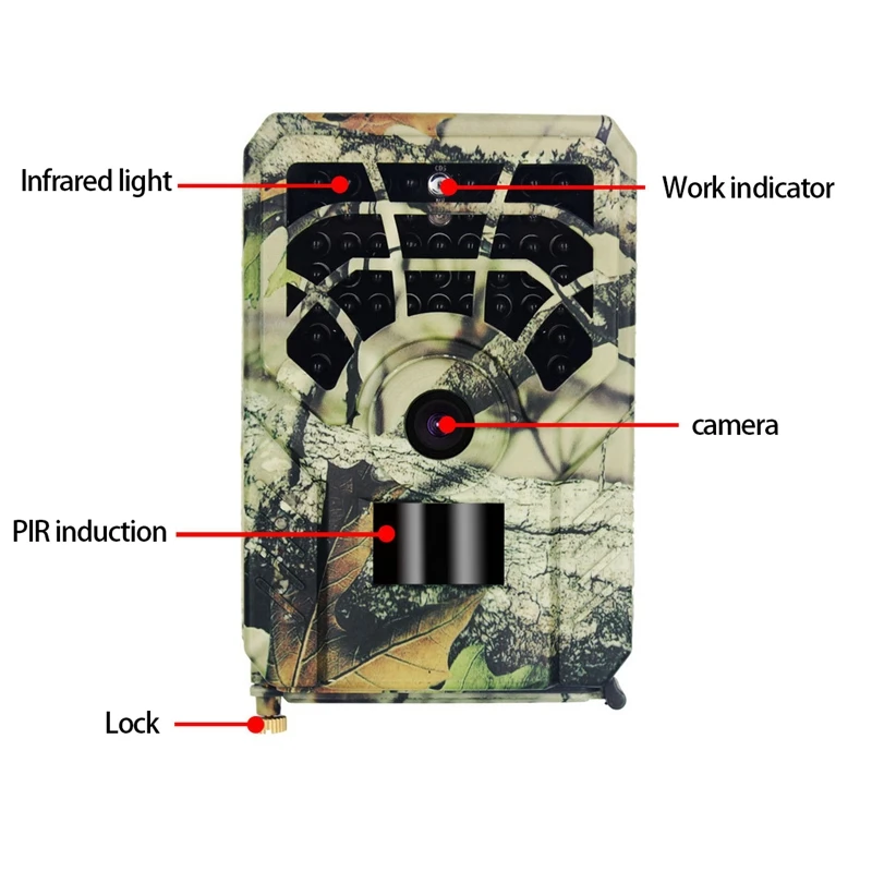 Wildlife Camera 16MP 1080P Trail Camera Hunting Trail Cameras For Outdoor Wildlife Animal Scouting Security Surveillance