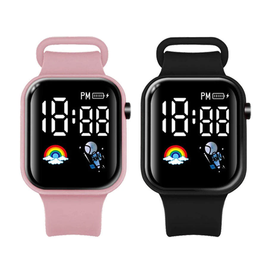 

2026 светодиодные цифровые часы для детей, спортивные водонепроницаемые часы, силиконовые цифровые светящиеся часы для мужчин и женщин, электронные часы-браслет