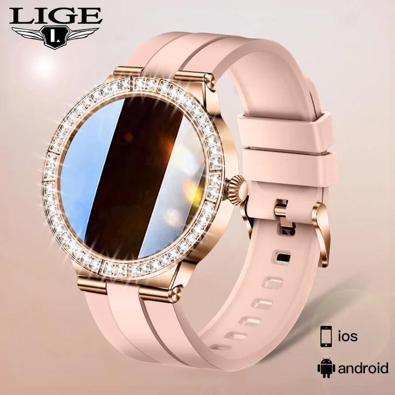 

LIGE NEW Fashion Smart Watch Women Call Reminder Blood Pressure Heart Rate Clock Sport Bracelet Waterproof Smartwatch Lady +Gift