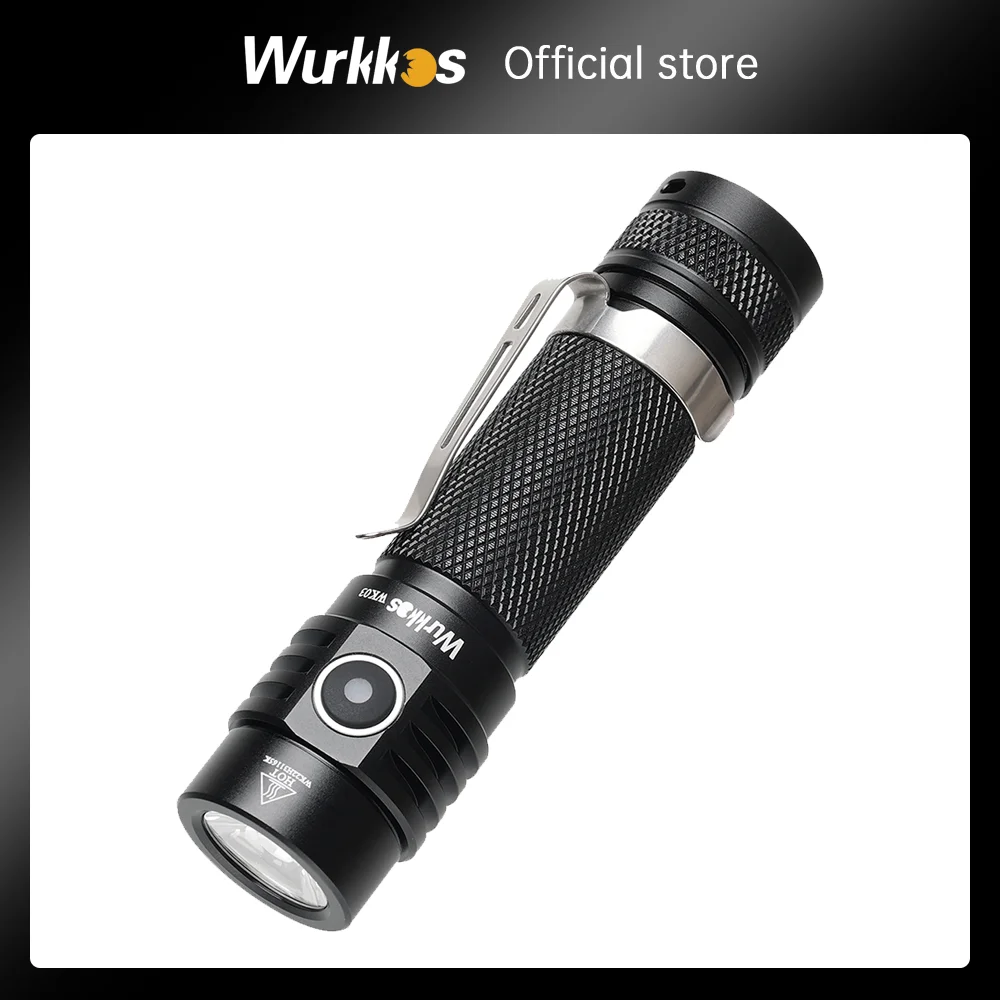 

Wurkkos WK03 LED Flashlight 18650 Torch 1800LM ATR Luminus SST40 Rechargeable USB C Light IP68 Waterproof for Hiking Camping