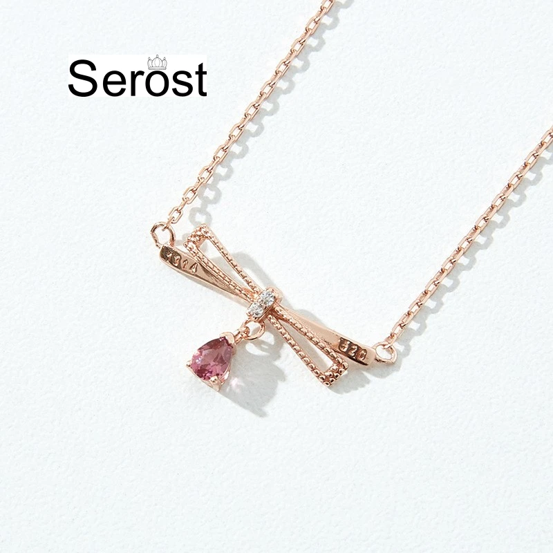 

SEROST S925 Silver Garnet Love Forever Necklace