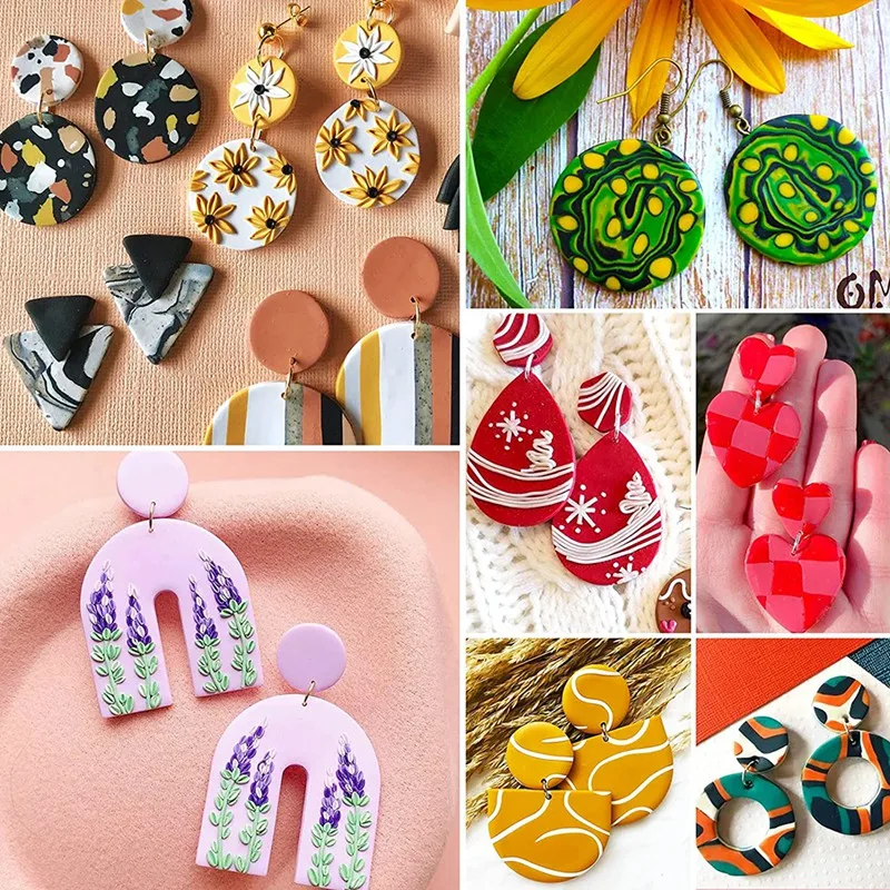 Polymer Clay Cutter, 24Pcs Clay Earring Cutter With Earring Cards And Hooks, Clay Cutter For Polymer Clay Jewelry Making