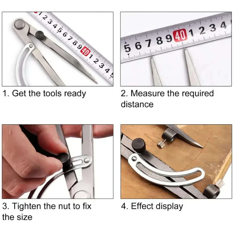 Adjustable Handmade Leather Rotating Diy Tool Edge Creaser  For Industrial All Steel Marking Steel Spacing Compass