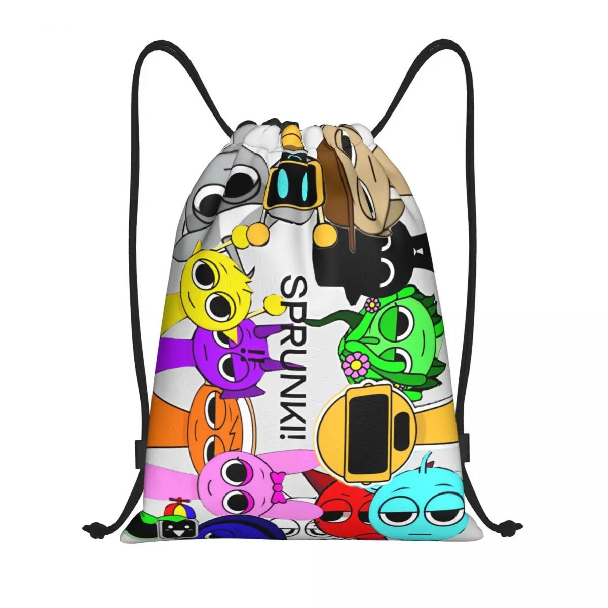 Sprunki Incredibox Game Drawstring Backpack Gym Sports Sackpack String Bags for Running