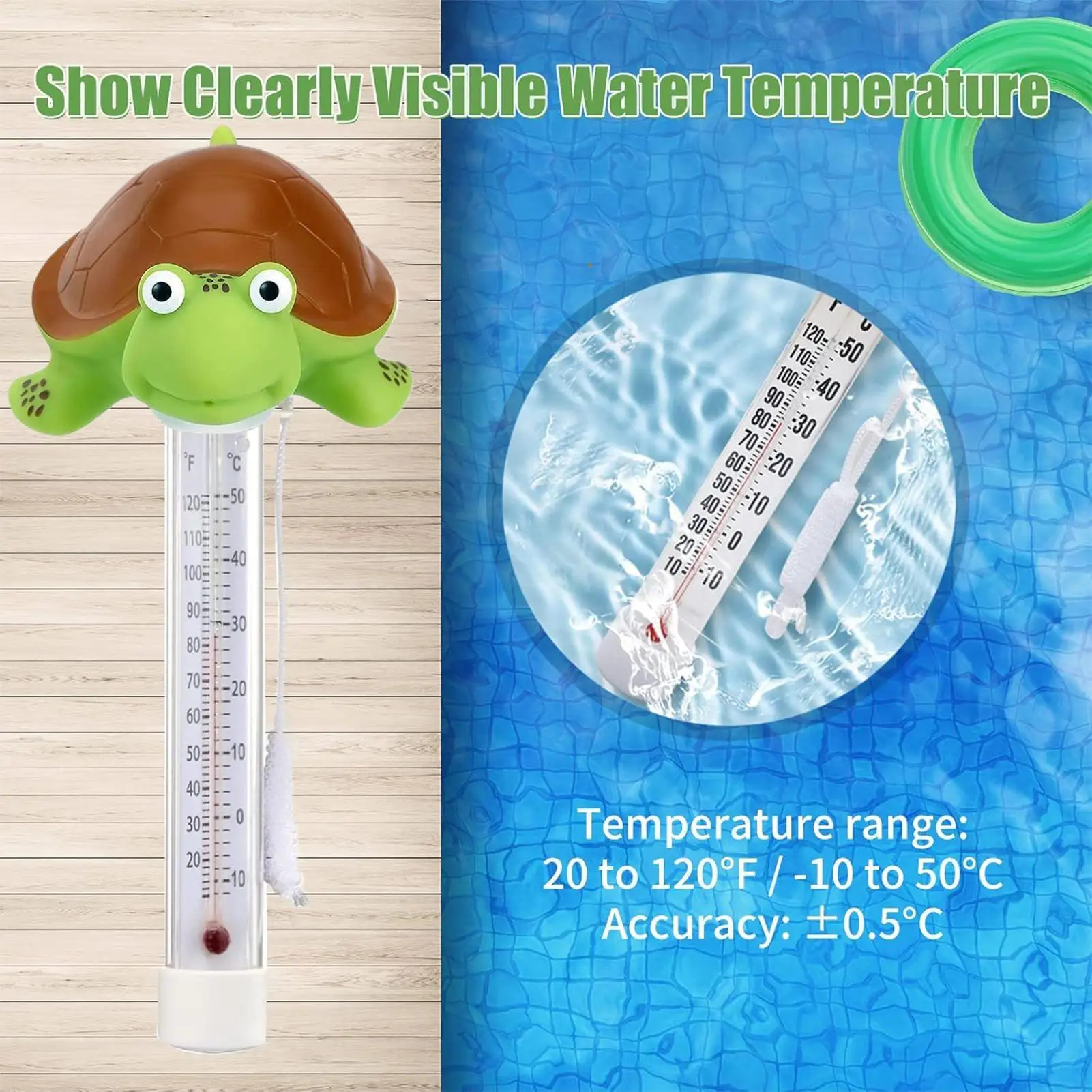 مقياس حرارة حمام السباحة العائم مقياس درجة حرارة حمام السباحة مقياس درجة الحرارة سبا شاشة كبيرة سهلة القراءة الاستشعار مراقبة شكل الحيوان #5