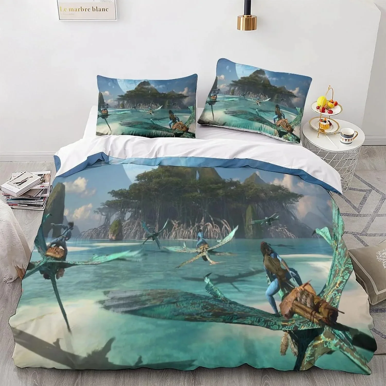 Cartoon Print Avatar 2 Bedding Set 3D Print Duvet Cover Pillowcase Queen & King The Way of Water Printed Bed Sets