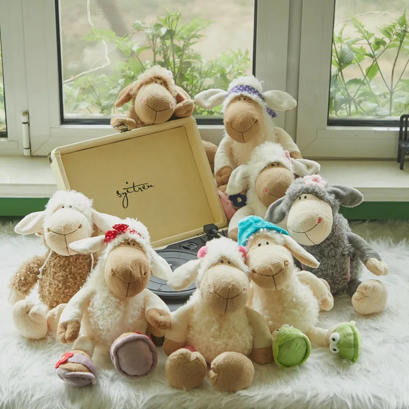 Bonito juguete de peluche de Jolly Mah Dolly Sheep Little Lamb, muñeco de peluche, Animal de dibujos animados, selva, bosque, niña durmiente, regalo de cumpleaños para Amiga