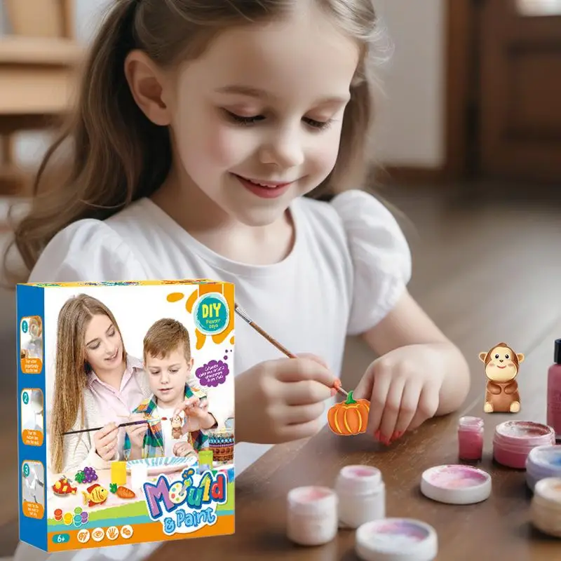 Painting Kits for Kids Paint Your Own Figurine Crafts Set STEM Activities Paint Arts Multifunctional Ceramic Painting Kit