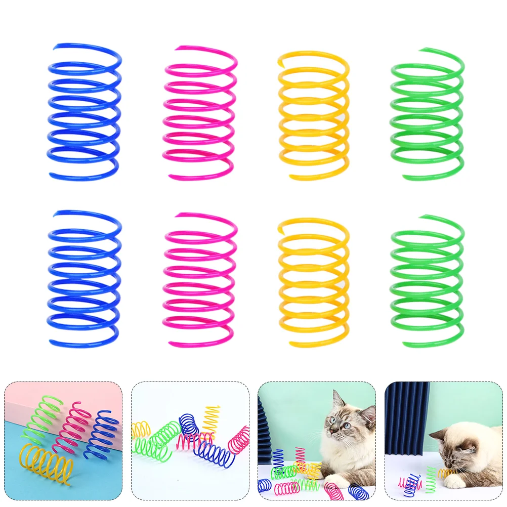 40 Pcs Toy Cat Spring Springs for Pet Playing Diversion Supplies Toys Swatting Kitten Spiral Colorful