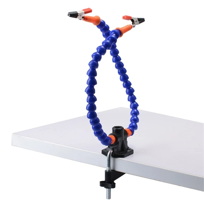 Third Hands Soldering PCB Holder Tool 2 Arms Flexible Helping Hands Crafts Workshop Helping Stations NonSlip Clamps