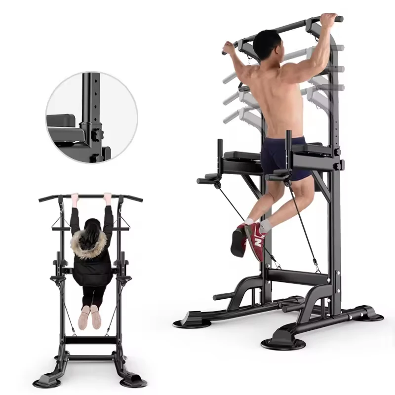

Multi-function Metal Power Tower Station Upper Body Home Gym Fitness Equipment Training Adjustable Pull Bar Dip Parallel
