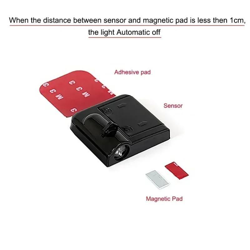 2pcs Wireless Universal Led Emblem Car Door Light Luces Projector Courtesy Ghost Shadow Lamp For Bat wing Car Goods - view 4
