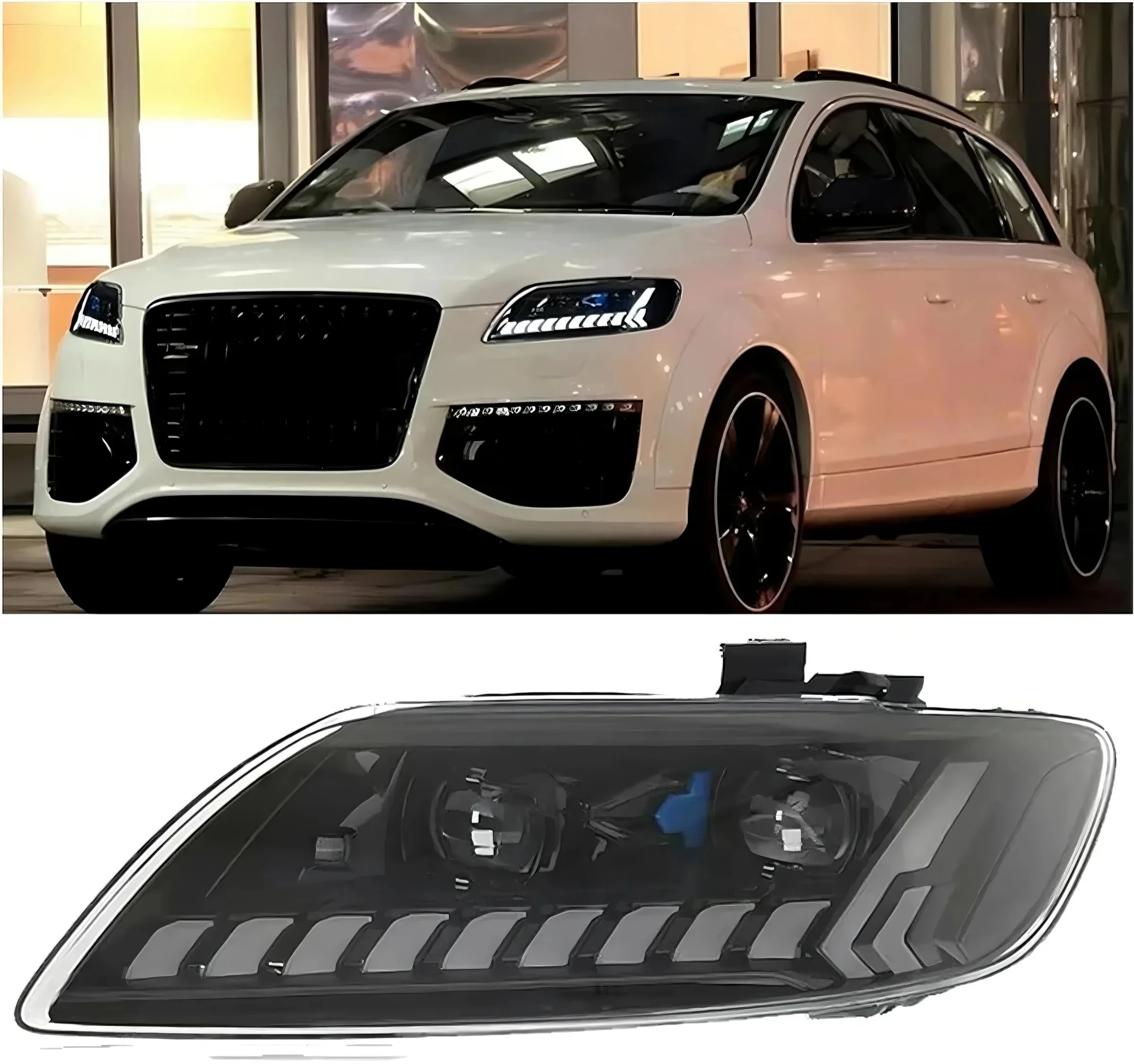 

Factory Wholesale New Style for Q7 2006-2015 LED Headlights Projector Lens DRL Dynamic Moving Signal Plug and Play