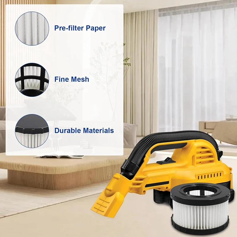 【Popular】Filtro HEPA de repuesto DC5151H para aspiradora en seco y húmedo Dewalt DC5151H DC515 DCV517 DCV517B, paquete de 6