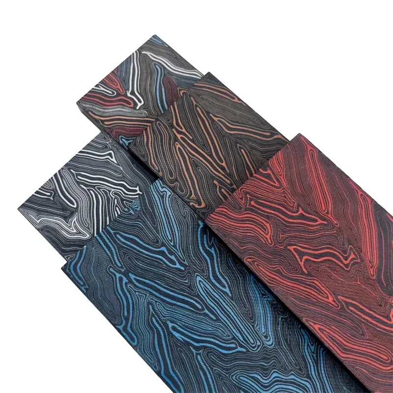 130×45×8 mm, Damascus G10 composite board, multi-color DIY knife handle grip patch material, engraving sheet material