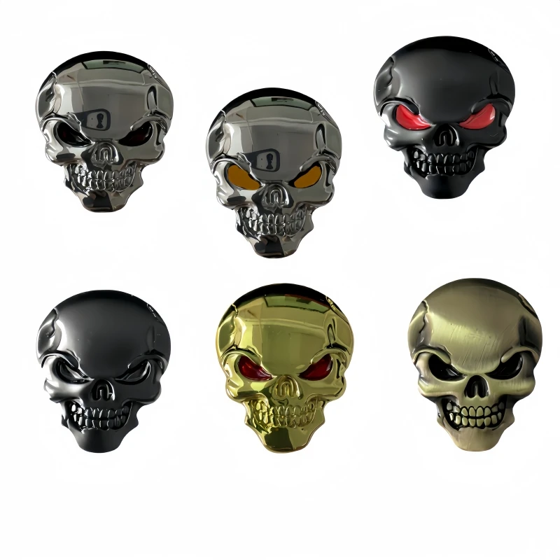 

1pcs Car accessories 3D Metal Skull Head Skull Pirate Head Skull Head 3D Metal Body Sticker Car Rear Emblem Decal