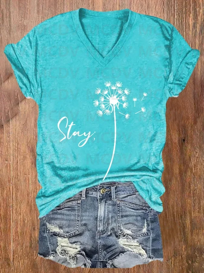 Women's Stay Suicide Prevention Awareness Print Casual T-Shirt 3D All Over Printed Summer Women's T Shirts Sexy Tops