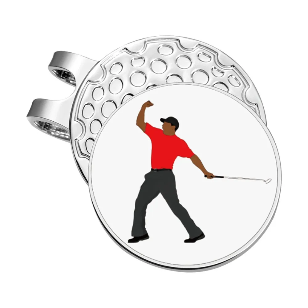 

Creative Magnetic Golf Hat Clips Golfer Pattern Position Marker Golf Ball Marker Metal Material Cartoon Golf Cap Clips Men Women
