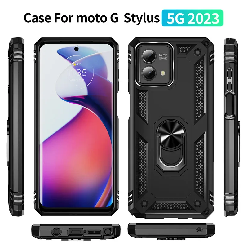 For Motorola Moto G Stylus 5G 2023 Case Armor Shockproof Magnet Car Holder Ring Case Cover For Moto G Stylus 2023 5G Cases