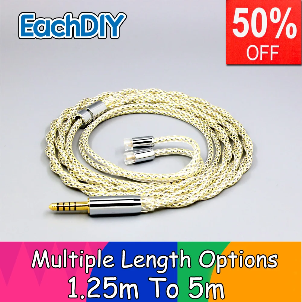 TypeS 23AWG Litz Shielding Silver OCC Earphone Cable For Sennheiser IE8 IE8i IE80 IE80s Metal Pin LN008948