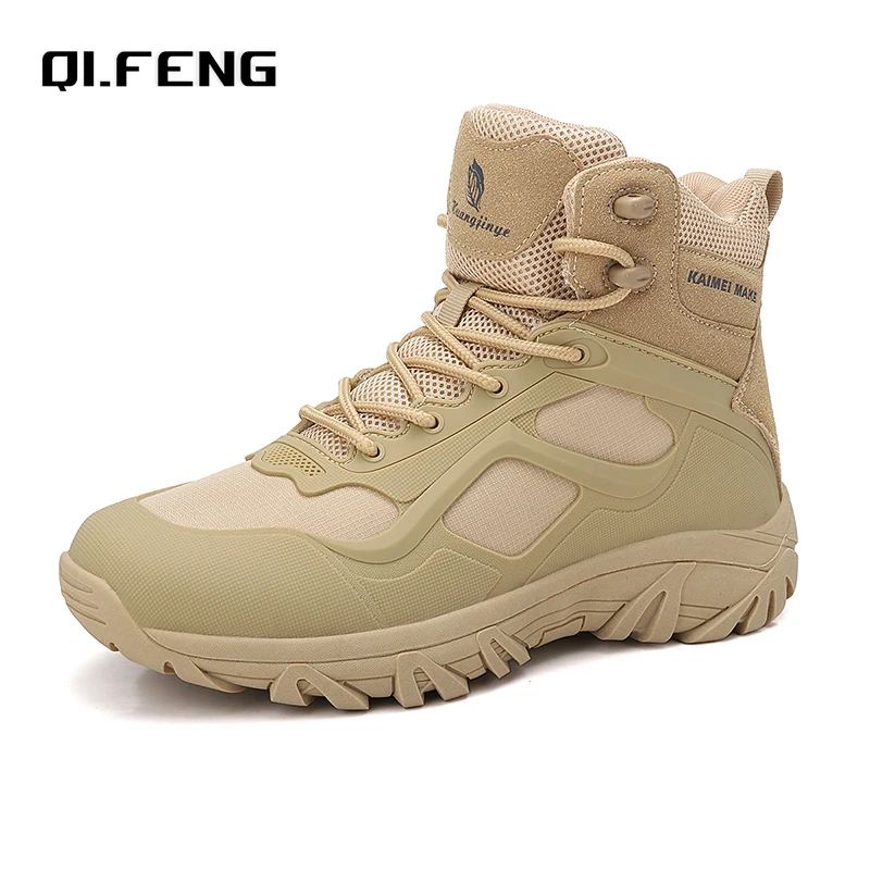 

Men's New Plus size Mountaineering Boots Desert High Top Boots Outdoor Anti Slip and Wear-Resistant Hiking Sneaker 39-47