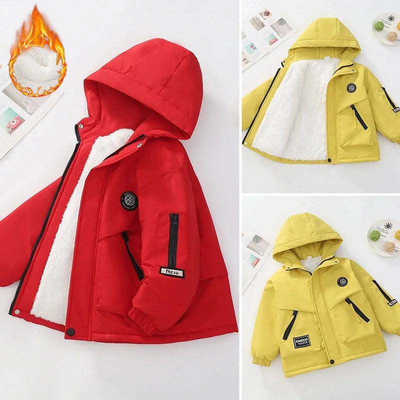 

От 4 до 14 лет детское осенне-зимнее плюшевое хлопковое пальто парка для мальчиков модная водонепроницаемая утепленная теплая куртка с капюшоном повседневная ветровка