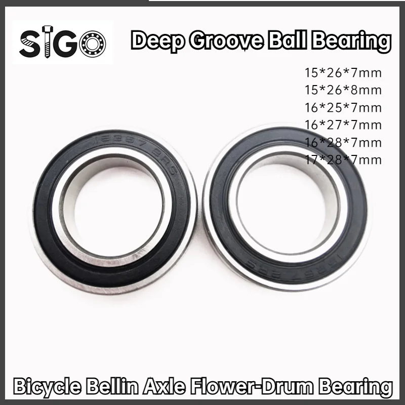 2/4PCS Mountain Bike Bicycle Bearing Center Shaft Flower Drum Bearing 15267-2RS 15268 16257 16277 16287 17287-2RS 15*26*7