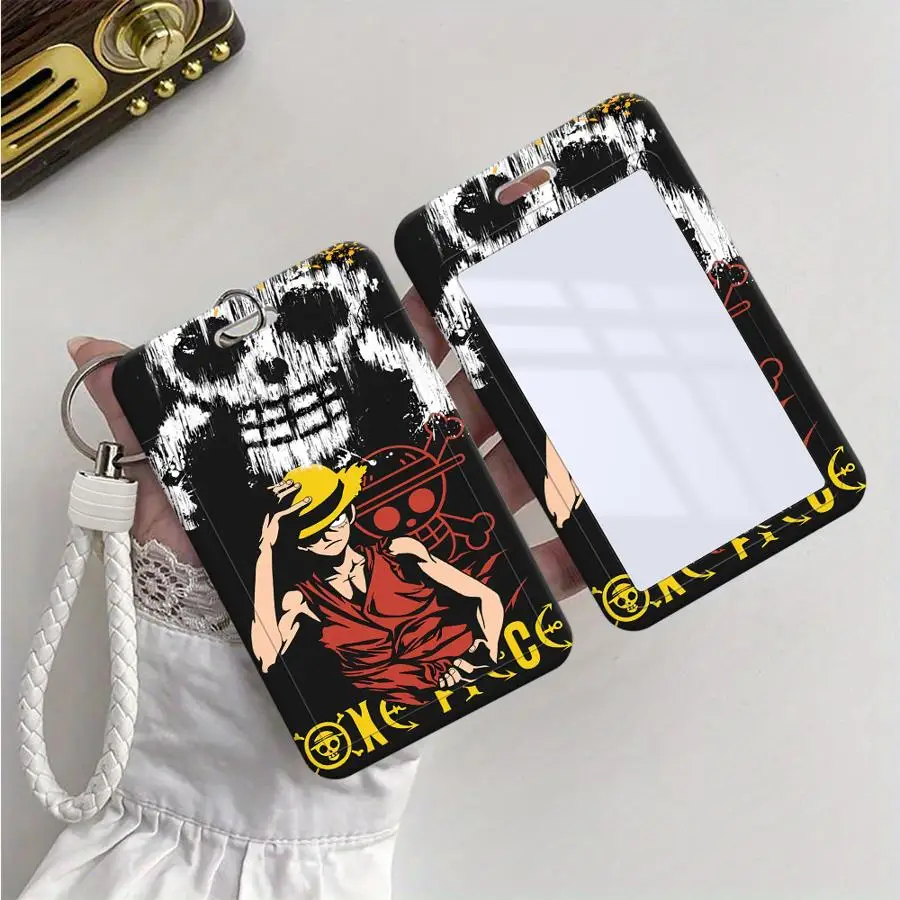 Ones Pieces Luffy ACE 1Pc Card Holder Retractable Credit Card Holders Holders Child Bus with lanyard Bank ID Badge Cover Case