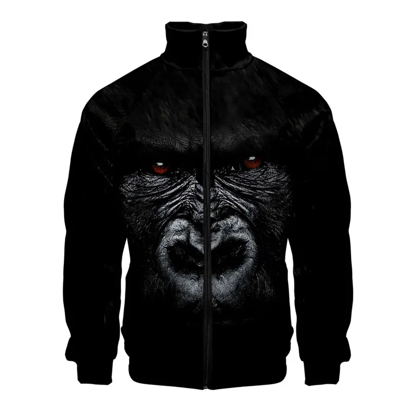 

New Orangutan Funny Apparel 3d Print Stand Collar Jackets Fashion Men Women Zipper Hoodies Jacket Long Homme 3D Sweatshirts Tops