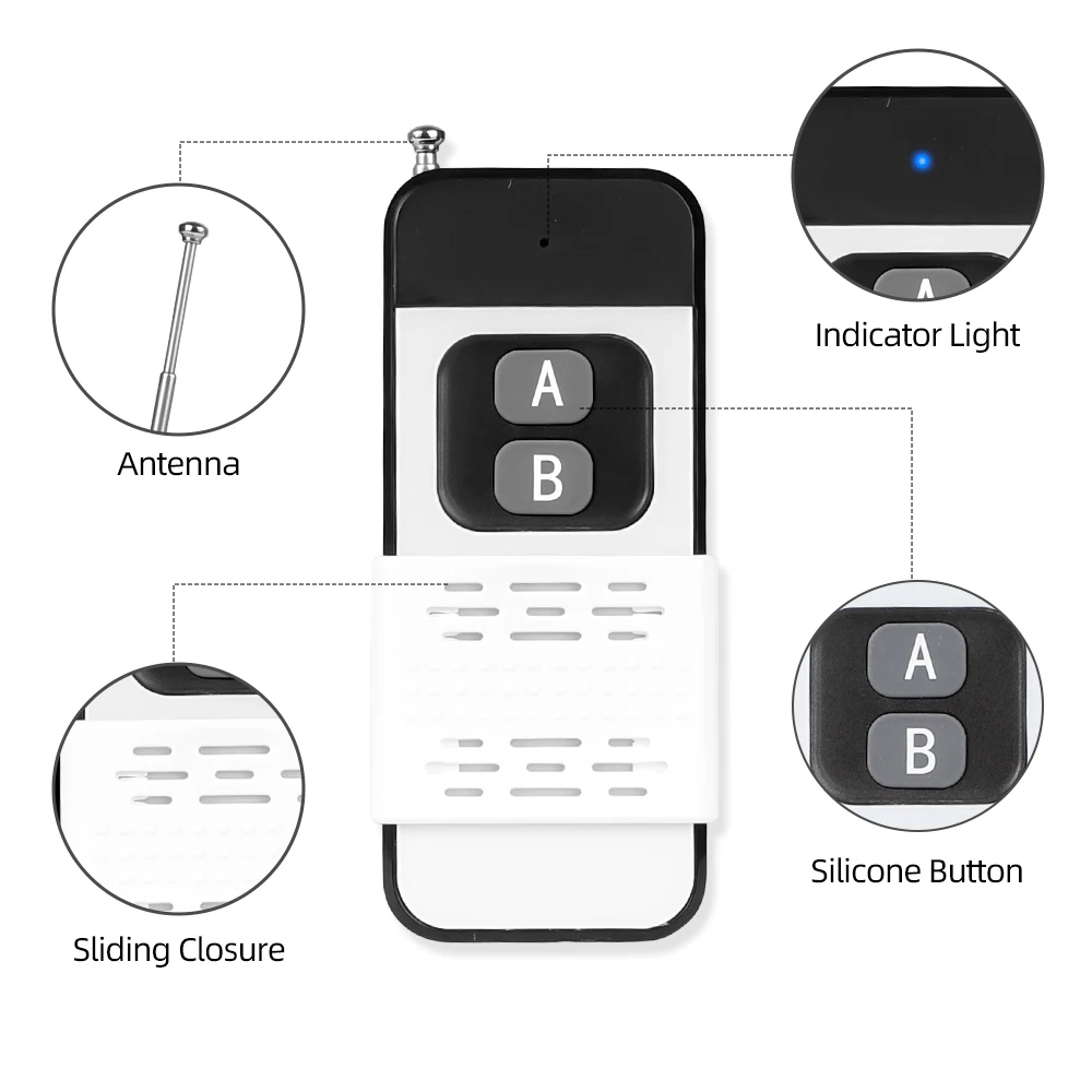 433 Mhz Wireless RF Module Remote Control Learning Code 1527 Remote Control 1/2/4CH Long Range 1000m For Lamps Lights Gate Door