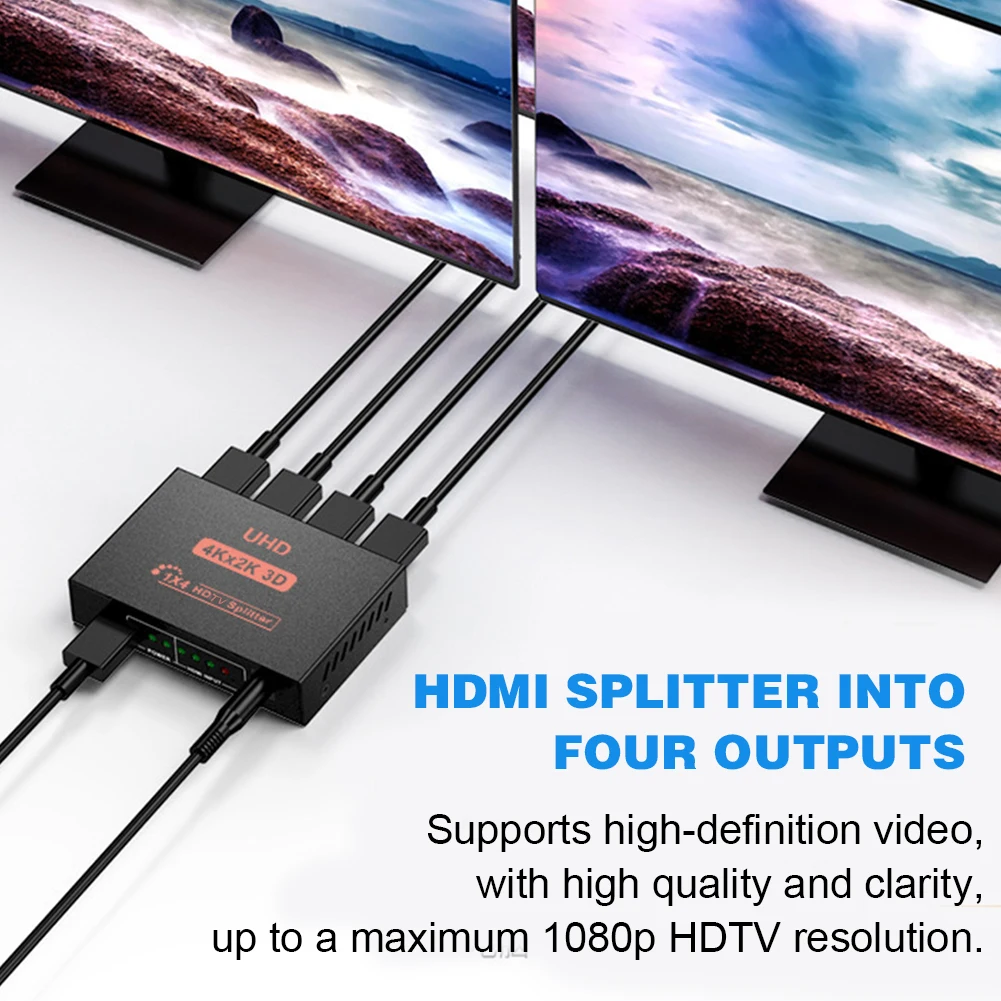 4K 30HZ HDMI-kompatibel Signal Verteiler 1080P Dual Display 1 in 4 Out Video Switcher 3D HDCP für HDTV DVD PS3 Xbox