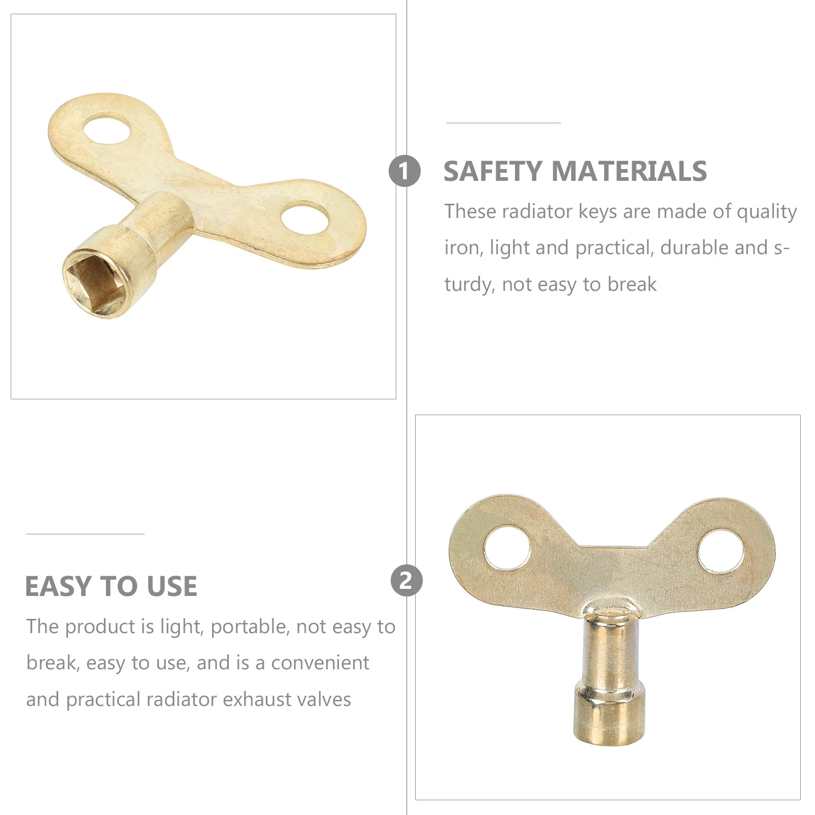 ประแจหม้อน้ำ 10 ชิ้น สำหรับก๊อกน้ำและวาล์วระบายอากาศหม้อน้ำ ใช้งานง่าย ไม่เสียรูปหลังการใช้งานซ้ำ