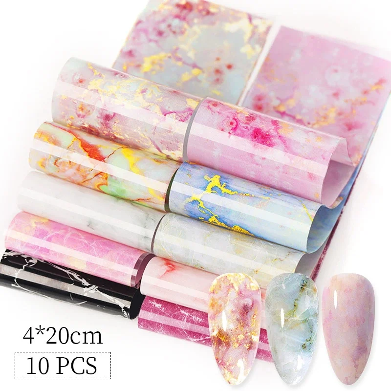 1Bag Marble-patterned Transfer Nail Stickers