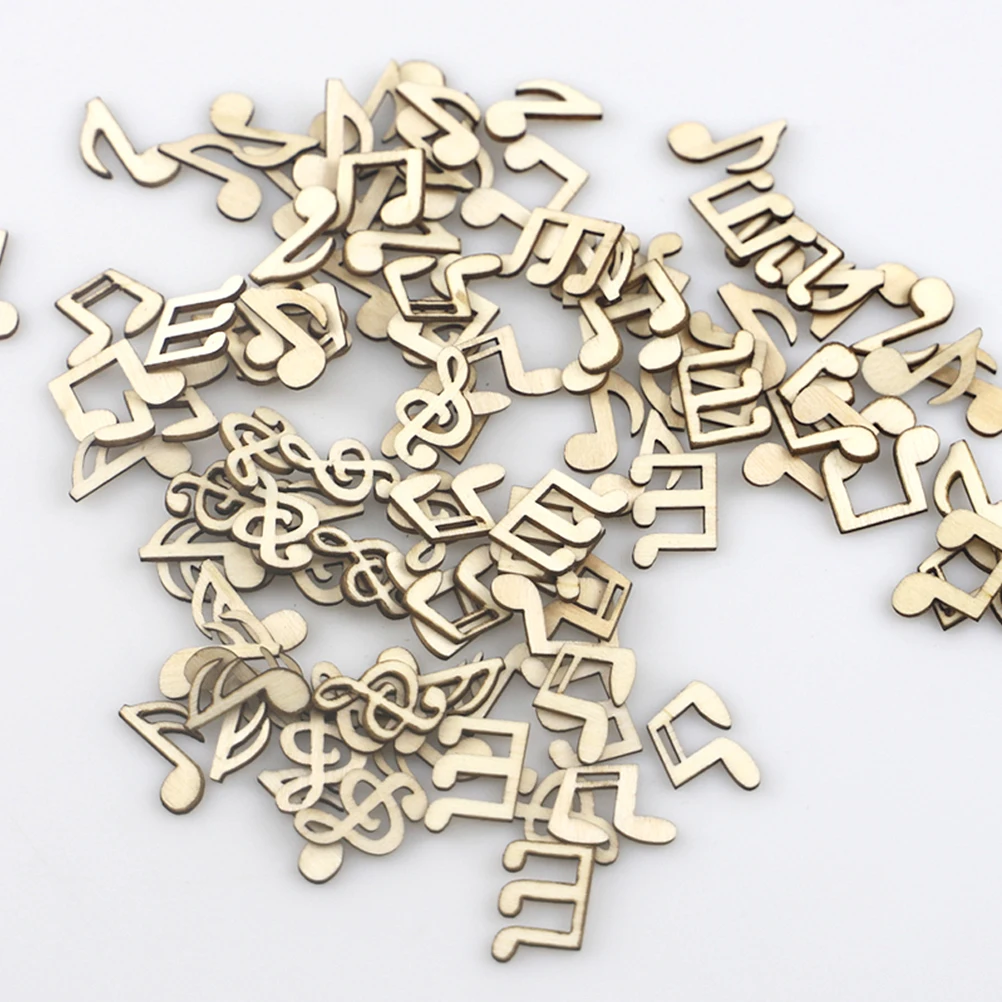 

Wooden Musical Notes Decoration for Scrapbook DIY Ornament Craft Decorative Wrapper Round Shape Slices Box